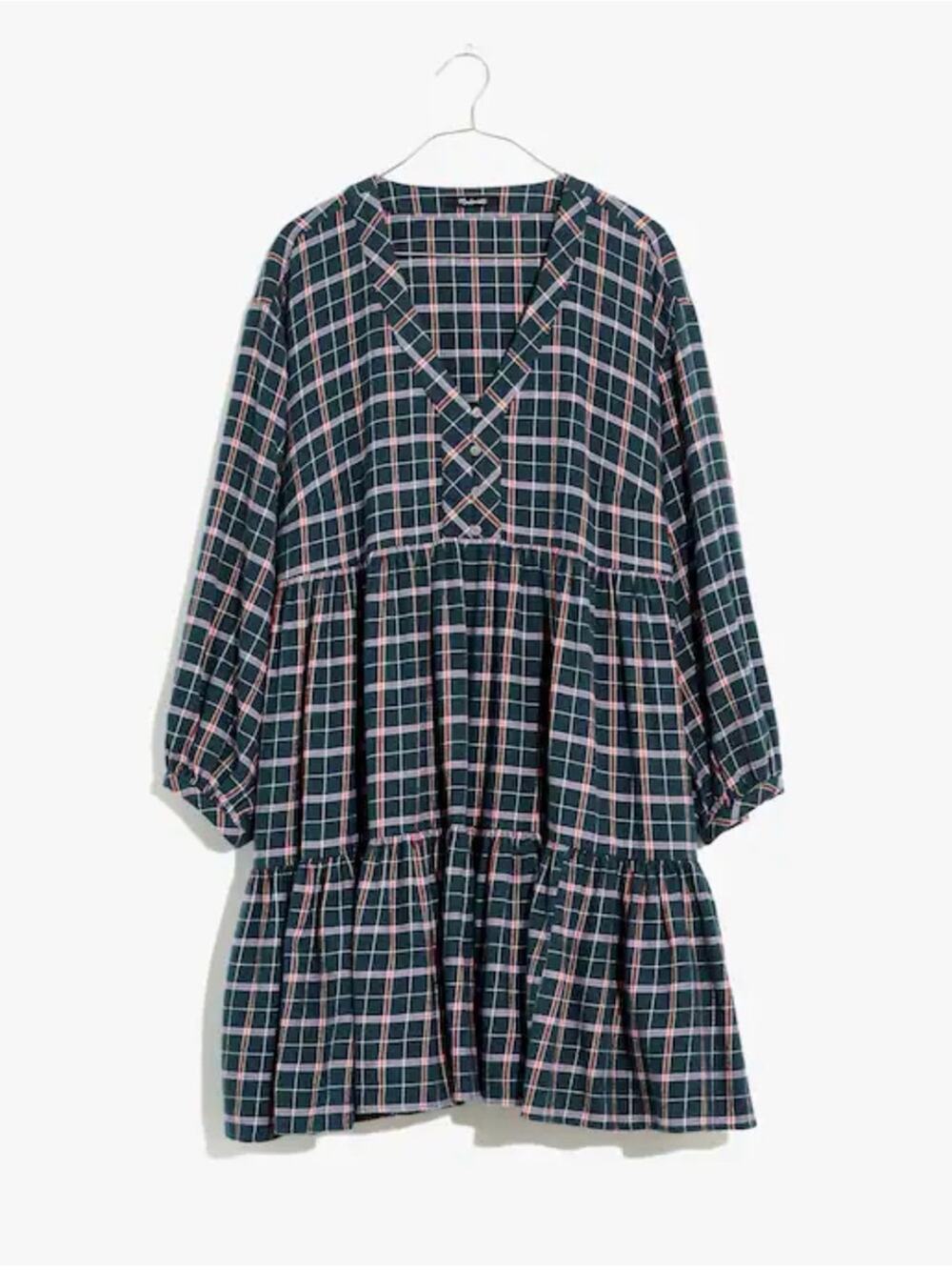 Madewell Flannel Colette Mini Dress in Plaid size 00 oversized